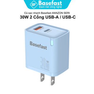 Củ Sạc Nhanh 30W và 20W Basefast B32 Cốc Sạc 2 Cổng Siêu Bền Có Đèn Báo Cho Samsung/Oppo/Xiaomi