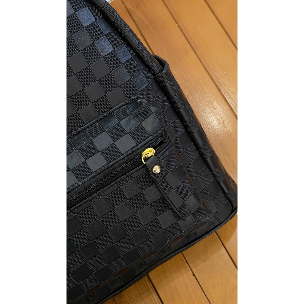 Balo Da PU Caro Đen/Be Sữa Nam Nữ ZuZang Đi Học Đi Chơi Chống Nước Size 38 Form Đẹp Cao Cấp Unisex