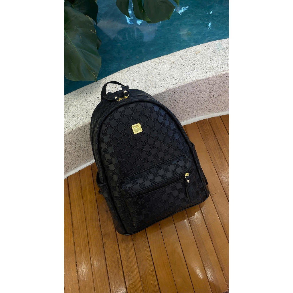 Balo Da PU Caro Đen/Be Sữa Nam Nữ ZuZang Đi Học Đi Chơi Chống Nước Size 38 Form Đẹp Cao Cấp Unisex