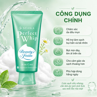 Sữa Rửa Mặt Senka Perfect Whip Làm Sạch Sâu Dưỡng Ẩm, Hỗ Trợ Trắng Sáng Cho Mọi Loại Da 120G