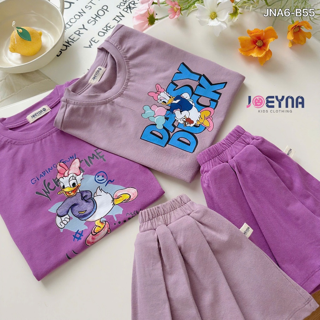 Set bộ cộc Joeyna B55 daisy duck chân váy xếp ly cho bé 8-24kg