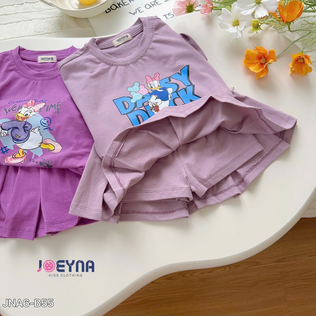 Set bộ cộc Joeyna B55 daisy duck chân váy xếp ly cho bé 8-24kg