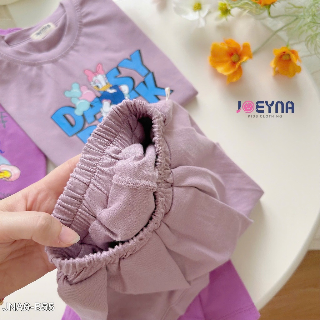 Set bộ cộc Joeyna B55 daisy duck chân váy xếp ly cho bé 8-24kg
