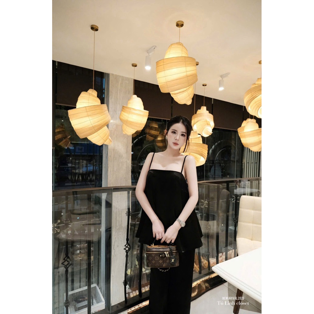 Set áo 2 dây xuông mix quần dài sang chảnh Hs180