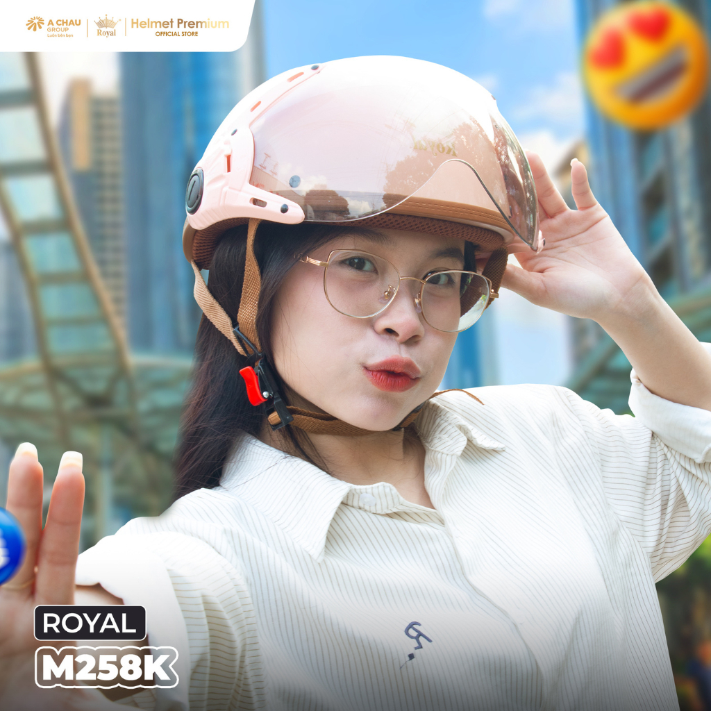 [Độc Quyền] Mũ Bảo Hiểm Nữa Đầu Có Kính Royal M258 Kính Trà, Nón Bảo Hiểm 1/2 Thời Trang An Toàn, Chính Hãng