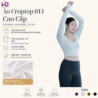 Quần đũi, model: 99182.1.A3011 Áo Croptop Dài TayTUẤN HD, Ôm Dáng Tôn Eo, Thun Poly Co Giãn Tập Gym Yoga