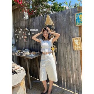 𝐌𝐞𝐥𝐥𝐨𝐰 𝐓𝐨𝐩 - Áo kiểu nữ, áo croptop thiết kế dây nơ eo cổ vuông nhien.official NAS00054