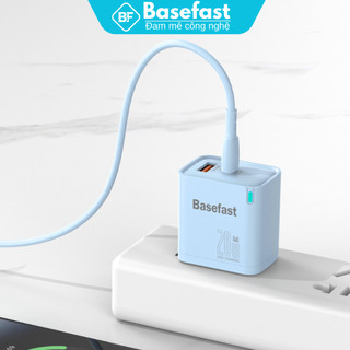 Củ Sạc Nhanh 20W 2 Cổng Basefast Công Nghệ GaN Nhỏ Gọn Chống Quá Tải  Quá Nhiệt
