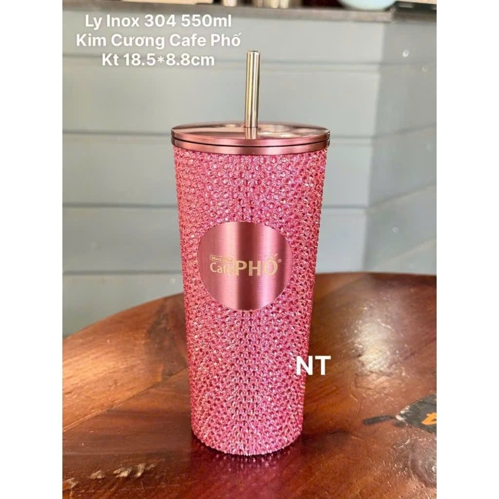 LY GIỮ NHIỆT KIM CƯƠNG 550ml Cafe Phố