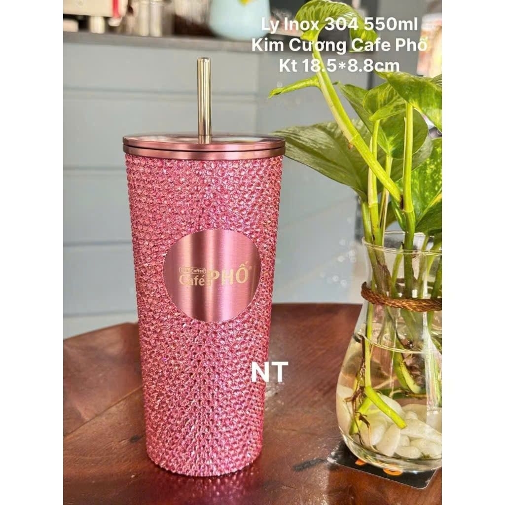 LY GIỮ NHIỆT KIM CƯƠNG 550ml Cafe Phố