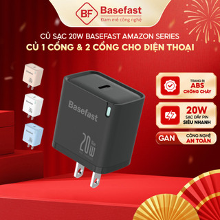 Củ Sạc Nhanh 20W 2 Cổng Basefast Công Nghệ GaN Nhỏ Gọn Chống Quá Tải  Quá Nhiệt