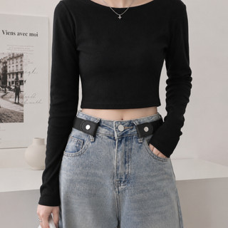 Thắt lưng chun co giãn cúc bấm phối da cho nam nữ, dây nịt thun unisex tùy chỉnh theo vòng eo TL09