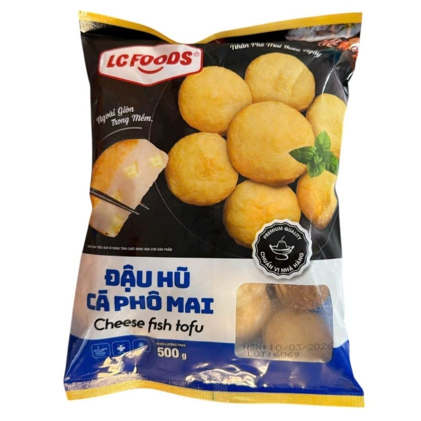 Product image Đậu Hũ Cá Phô Mai Đông Lạnh 500g – Cheese Fish Tofu LC FOODS – Ăn Vặt, Nấu Lẩu, Chiên Xào 1