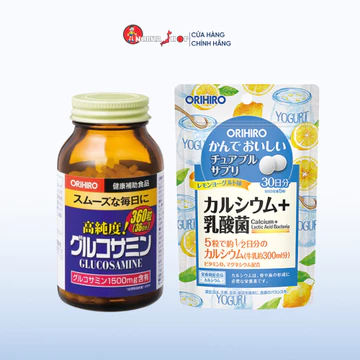 Combo Glucosamine và Canxi hỗ trợ xương khớp hiệu quả (Glucosamine 360 Viên + Canxi túi)