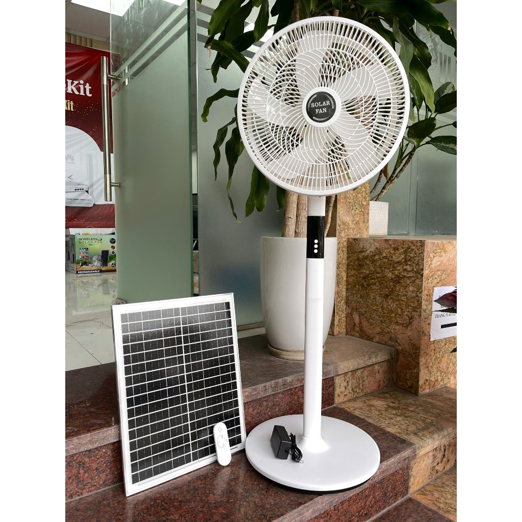 Quạt Năng Lượng Mặt Trời Tích Điện SinicHome Tốc Độ Gió Mạnh, Nhãn Năng Lượng 5 Sao, Sạc Được Điện Lưới
