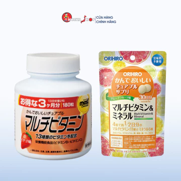 Combo bổ sung Vitamin tổng hợp hỗ trợ tăng cường đề kháng toàn diện (Nhai Dâu + Tổng hợp túi)