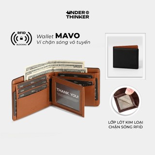 Ví Da PU Bóp Ngang MAVO RFID Blocking Bảo Mật Thẻ Nhiều Ngăn Cầm Tay Nam Nữ  | UNDERTHINKER