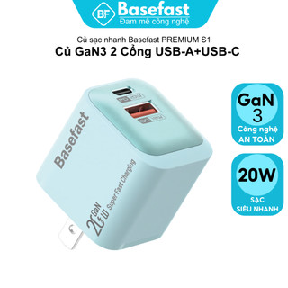 Củ Sạc Nhanh 20W-30W Basefast B28 GaN3 Sạc 2 Cổng Type-C Và USB Siêu Bền Cho X/11/12/13