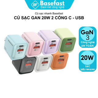 Củ Sạc Nhanh 20W-30W Basefast B28 GaN3 Sạc 2 Cổng Type-C Và USB Siêu Bền Cho X/11/12/13