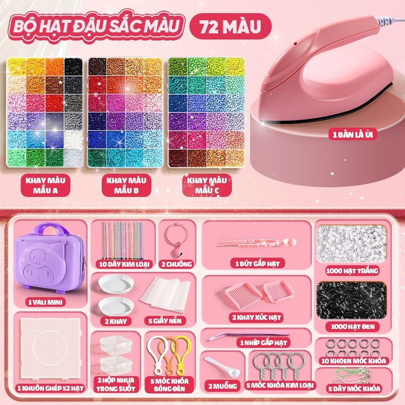 Bộ hạt pixel 2.6mm cao cấp, bề mặt mịn, an toàn tuyệt đối, rèn luyện tư duy trẻ em, DIY handmade