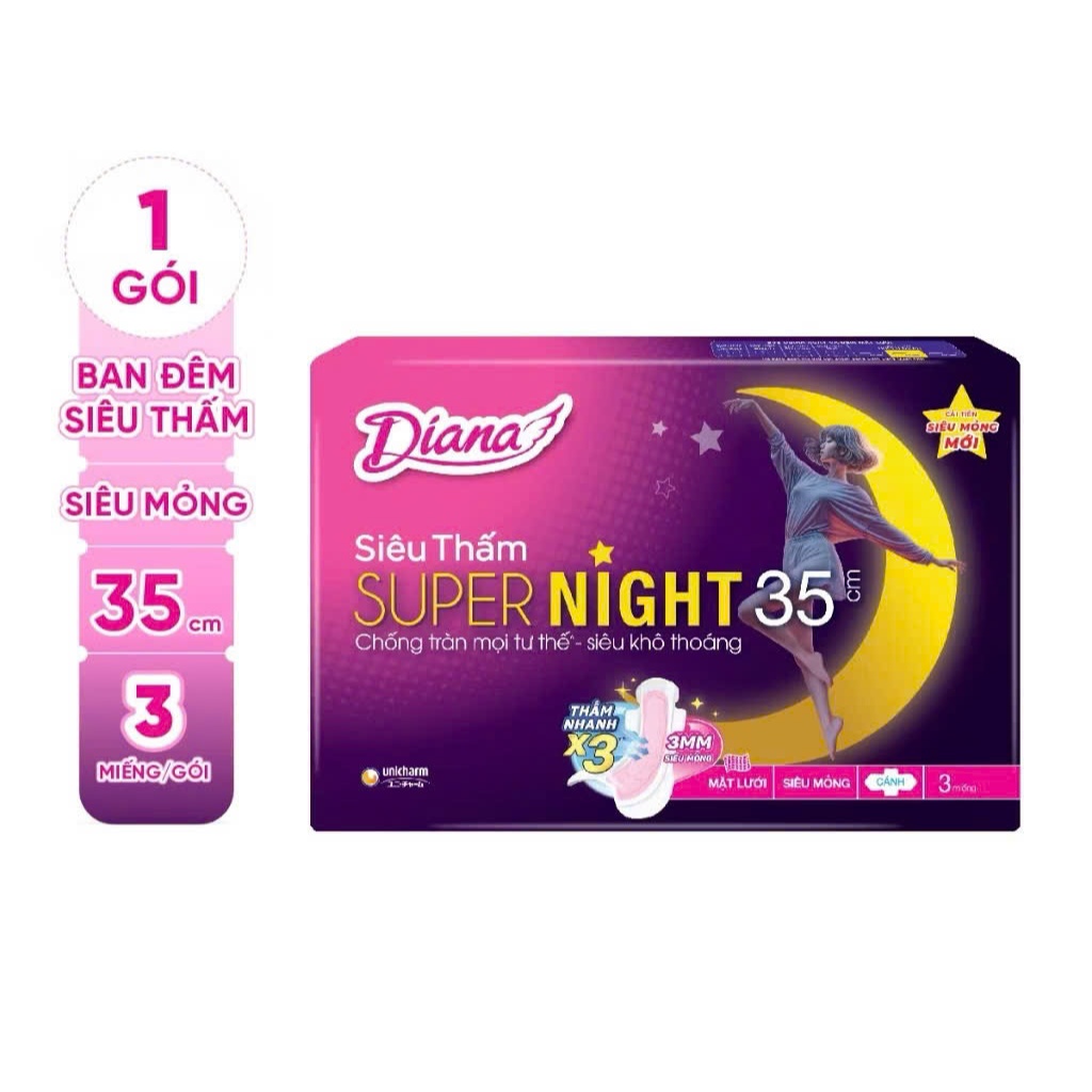 [Chính Hãng Diana Unicharm] Băng Vệ Sinh Diana Ban Đêm, Dạng Quần .