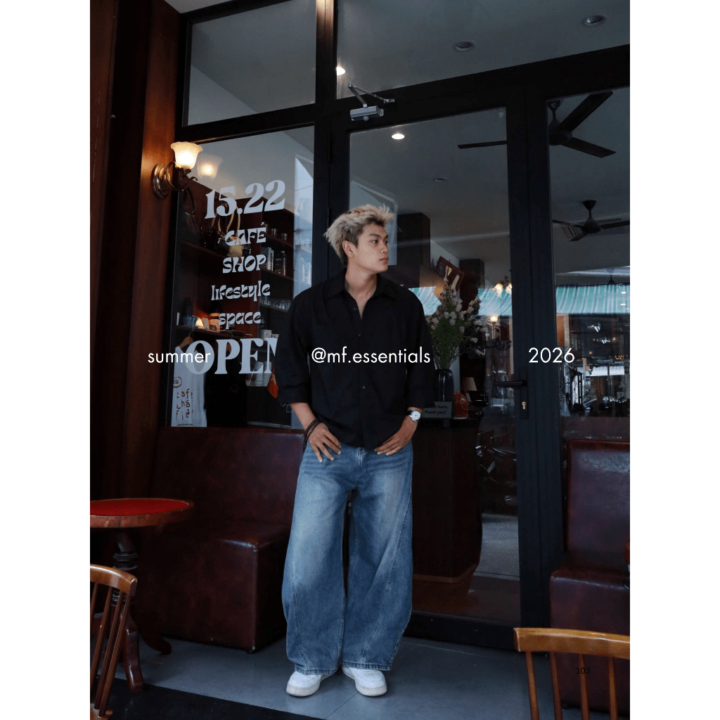 Áo sơ mi nam croptop, áo sơ mi nam tay dài MetaForm, áo thiết kế thời trang nam cao cấp, chuẩn form dáng chuẩn