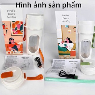Máy Xay Sinh Tố Cầm Tay 340ml,10 Lưỡi Dao Xay Đá, Máy Ép Trái Cây Mini Di Động, Bảo Hành 6 Tháng