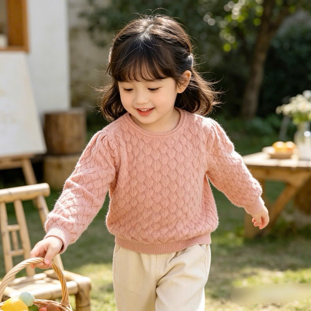 Áo len trẻ em C6006 xuất dư xịn 2–8 tuổi (10–28kg) cho bé gái