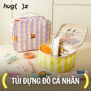 Túi Đựng Đồ Make Up HUGZ Nhiều Ngăn, Túi Mỹ Phẩm Du Lịch Đựng Skincare Đồ Cá Nhân