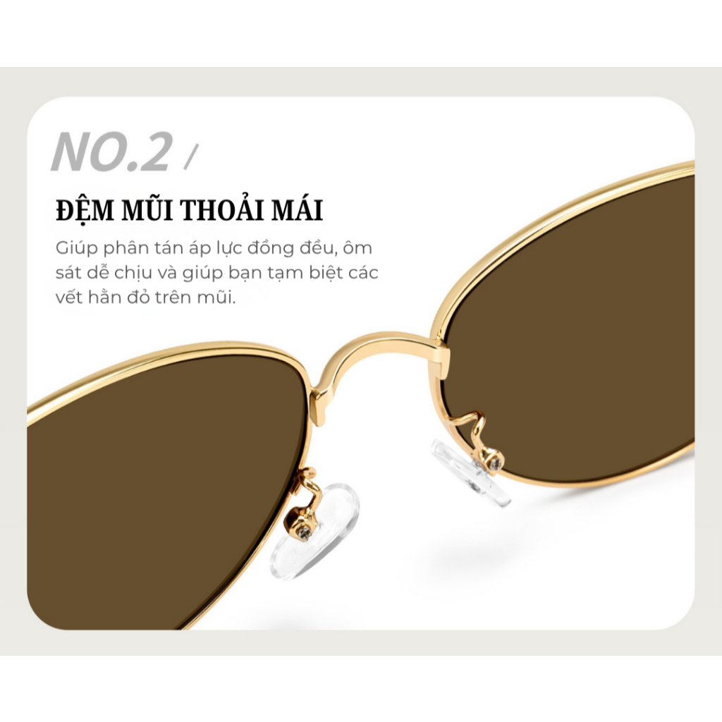 Kính Râm Nữ INNI Form Oval Retro, Gọng Kính Kim Loại Cao Cấp Chống UV Bảo Vệ Mắt Kính Hot Trend 6238
