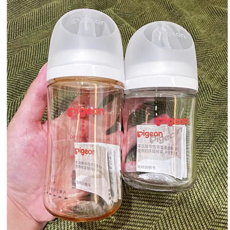 Bình Sữa Thủy Tinh Pigeon Cổ Rộng Cao Cấp 80ml/160ml/240ml