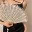 Quạt NHỰA REN cổ trang nan múa khiêu vũ cầm tay cosplay trang trí trưng bày đẹp