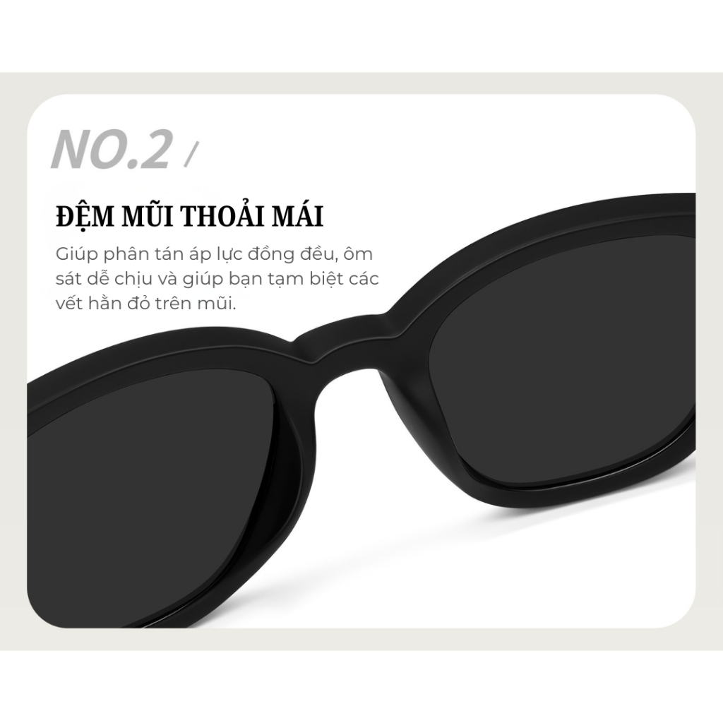 Kính Mát Thời Trang INNI 1254 Kính Râm·Gọng Đen Unisex, Form Vuông Dễ Đeo, Chống UV Bảo Vệ Mắt