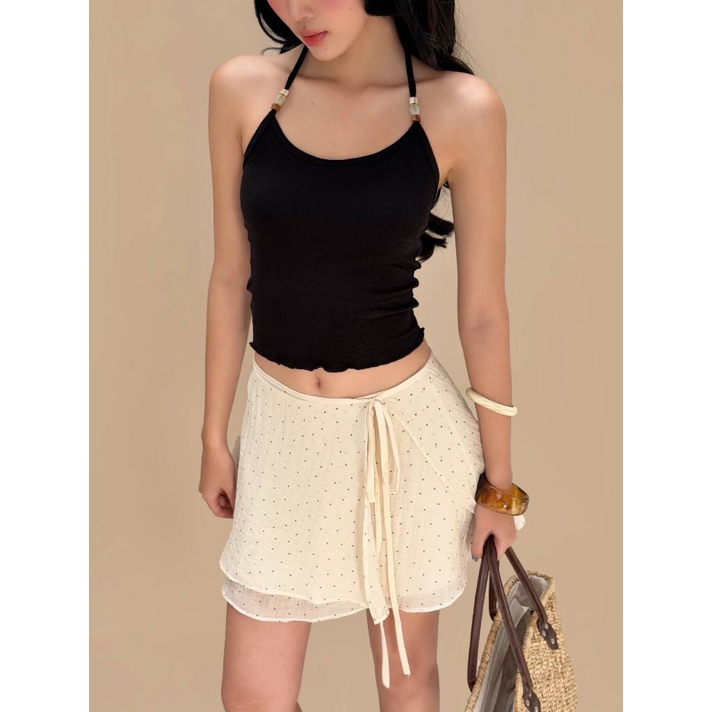 Áo kiểu nữ Lila Miều Est.2013 áo nữ chất liệu thun co giãn dây đính hạt