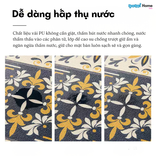 Thảm Thấm Hút Nước Nhanh Khô, Thảm Lót Chất Liệu Da Nappa Đế Cao Su Chống Trượt, Tấm Lót Thấm Nước