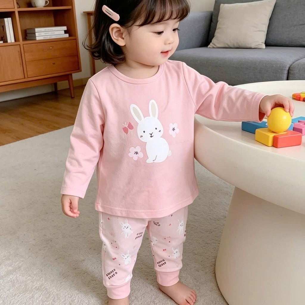Set đồ thu đông bé trai bé gái C6552 3–36 tháng hàng xuất dư cotton mềm