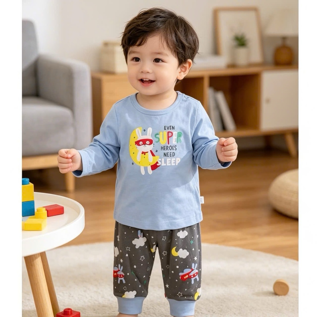 Set đồ thu đông bé trai bé gái C6552 3–36 tháng hàng xuất dư cotton mềm
