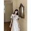 Váy Trắng Nàng Thơ Cổ Sen Bèo Phối Nơ, Đầm Maxi Dáng Xòe Tiểu Thư Xinh Xắn Đi Chơi Hẹn Hò Élan Sweet