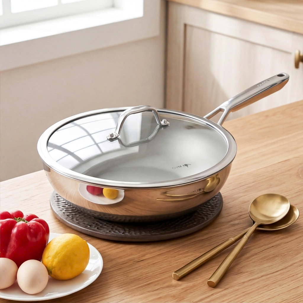 Chảo Xào Inox Chống Dính Vi Điểm Oyatton iệt 22/24/30cm O839/O840/O842
