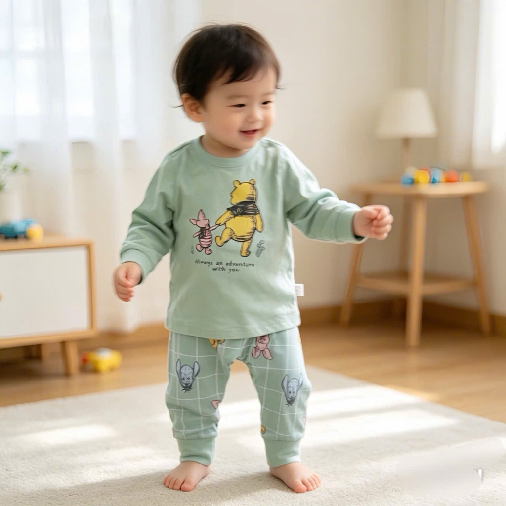 Bộ đồ thu đông bé sơ sinh NB–12/18M C6043 hoạ tiết đáng yêu 3–11kg