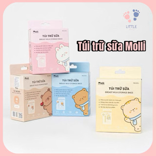 Túi Trữ Sữa Mẹ Molli 30 Túi/Hộp 150ml 200ml 250ml – Túi Trữ Sữa Khoá Zip Đôi Chống Tràn, Bảo Quản Sữa Mẹ
