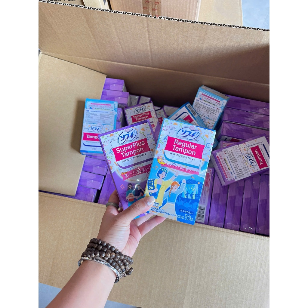 BVS TAMPON SOFY SOFT SUPER PLUS (HỘP 10 MIẾNG) - NHẬP KHẨU NHẬT BẢN