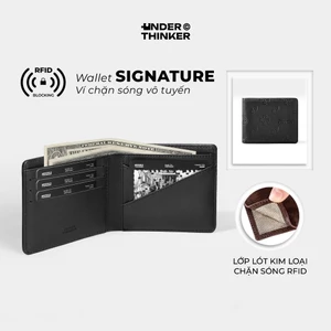 Ví Da PU SIGNATURE Bóp Nam RFID Blocking Nhiều Ngăn Dập Chìm Đựng Tiền Thẻ | UnderThinker