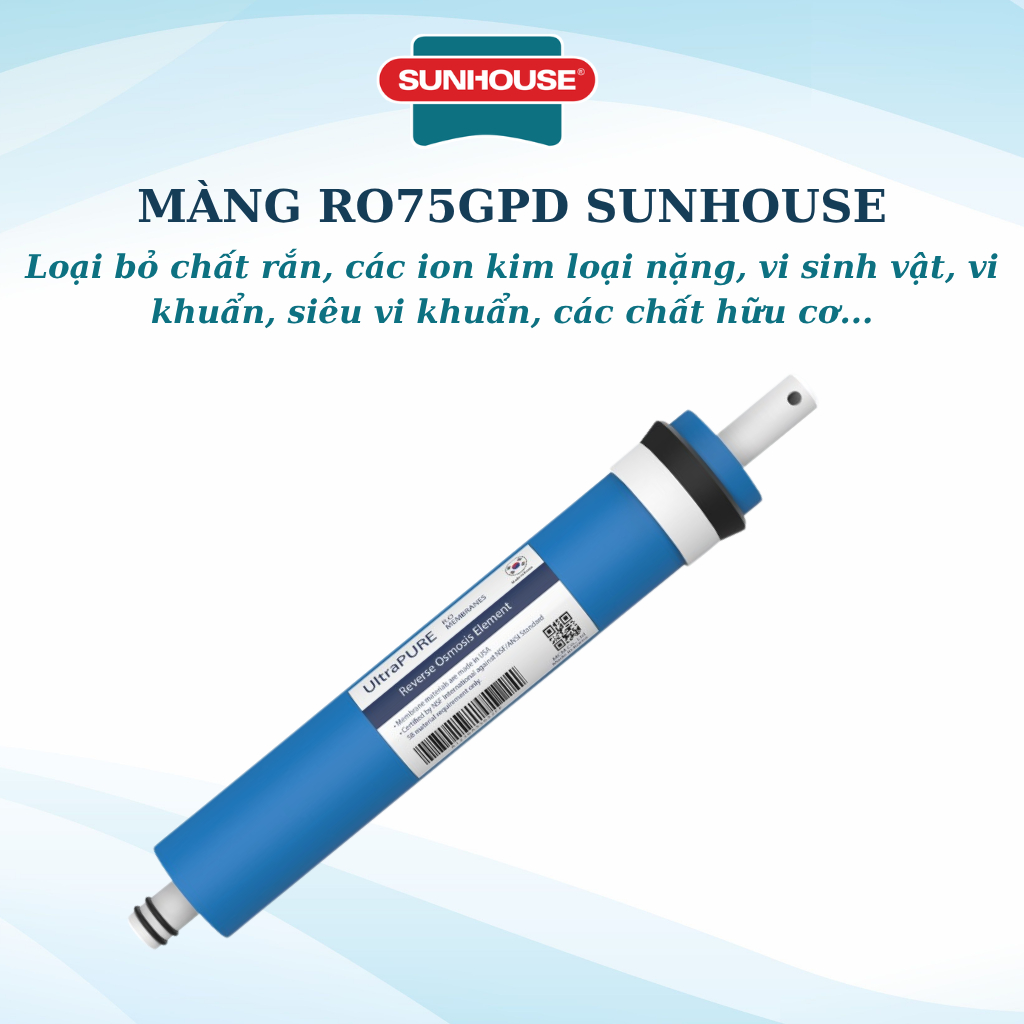 Màng RO Sunhouse SHA-ROV7 Công Suất 75GDP Cho Nguồn Nước Tinh Khiết Dùng Cho Thay Thế Được Máy Karofi, Kangaroo