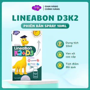 #Lineabon D3 K2 Dạng Xịt Tiện Lợi - Hỗ Trợ Hấp Thu Canxi Cho Trẻ [10ml]