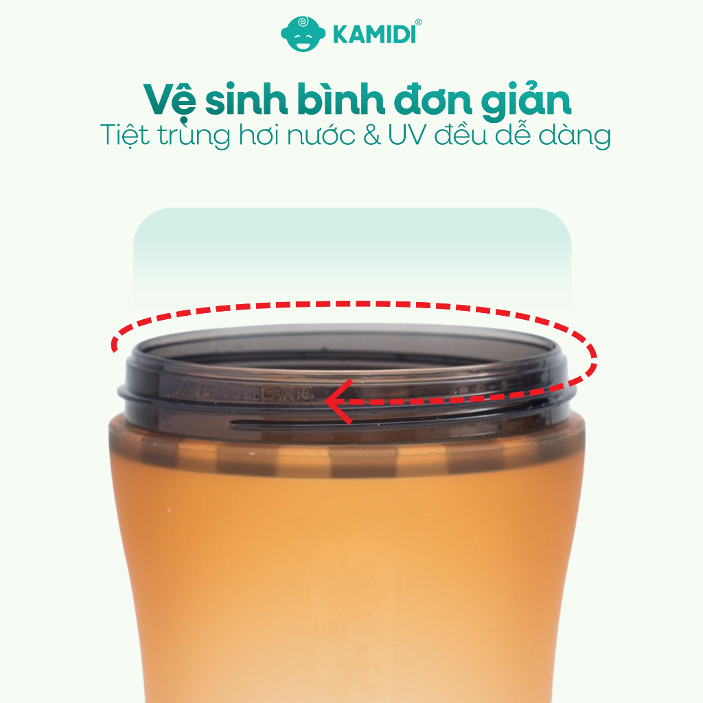 Bình Sữa Kamidi Silicone Gen 2 Nâng Cấp Núm Mềm Mô Phỏng Hoàn Hảo Ti Mẹ