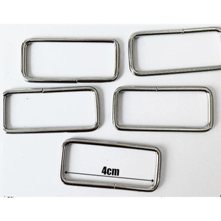 Khoen chữ nhật 4cm (4 cái) màu bạc làm phụ kiện túi xách, balô Pinky Shop mã KCNB4CM