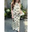 Set lụa chấm bi cổ yếm GUMIN thiết kế áo sát nách cổ yếm phối kèm chân váy midi dài xoè nhẹ tiểu thư thanh lịch sang trọ