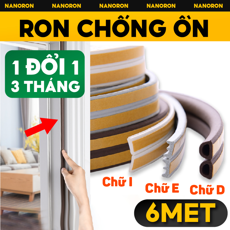 Ron dán khung cửa loại chữ D E I nẹp chắn khe hở cửa đi cửa ra vào chống va đập, chống ồn NANORON