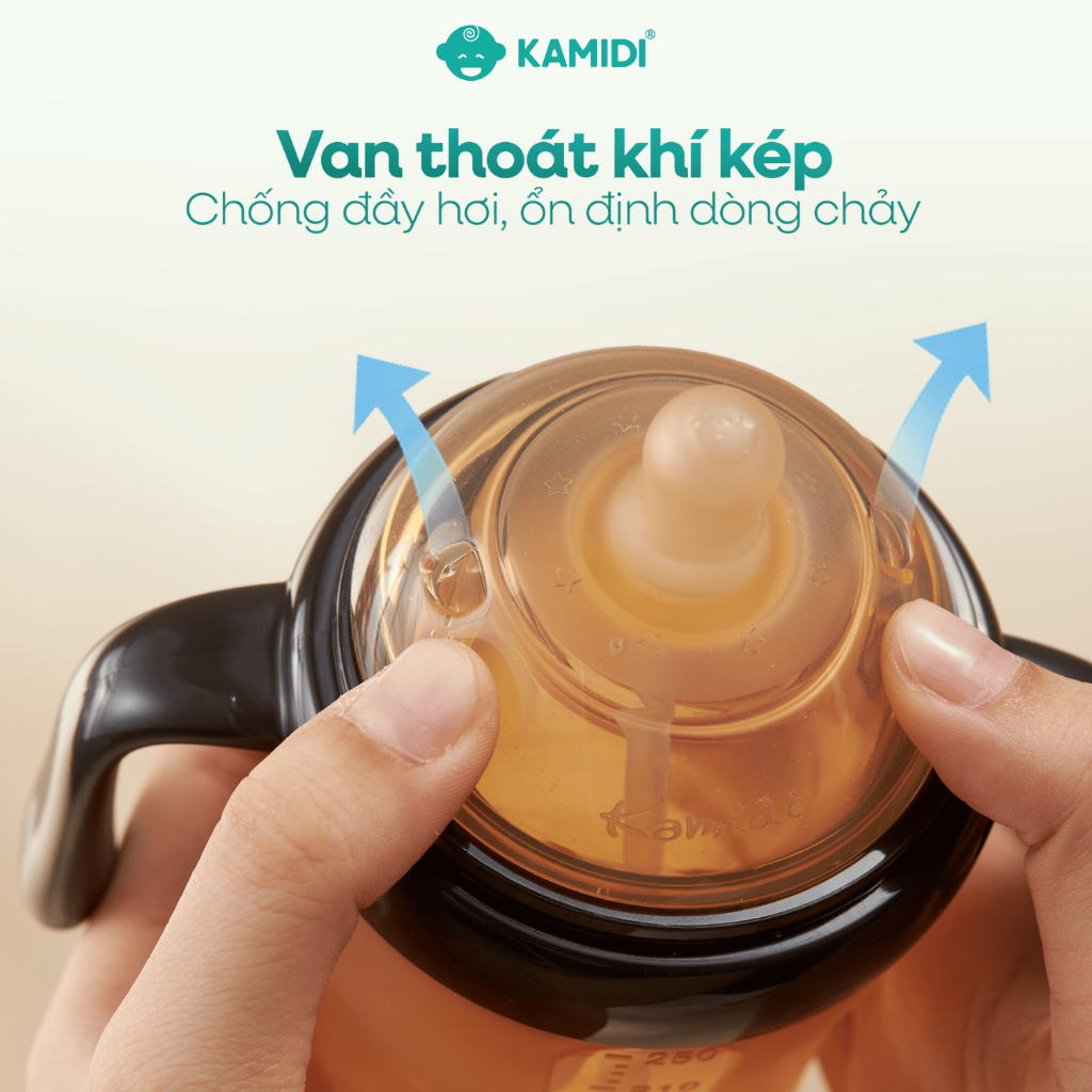 [MỚI] Núm Ti Thay Thế Bình Sữa Kamidi Silicone Gen 2 - Phiên Bản Năng Cấp Núm Mềm Mô Phỏng Ti Mẹ